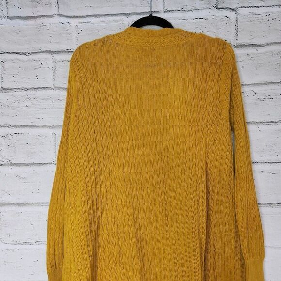 Silence + Noise Women's Mustard Yellow Long-Sleeved Open Cardigan Size Medium - Picture 5 of 12